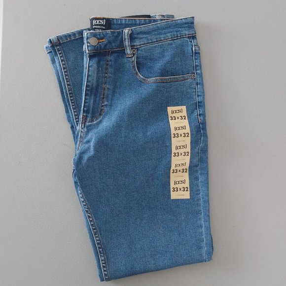ccs Jeans Mens Slim Fit Denim Jeans New With Tags 33x32 Skater